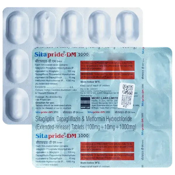 Sitapride DM 10mg/1000mg/100mg Tablet